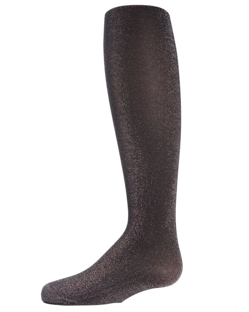 Shining Star Shimmer Girls Tights, Black - Size 10-12