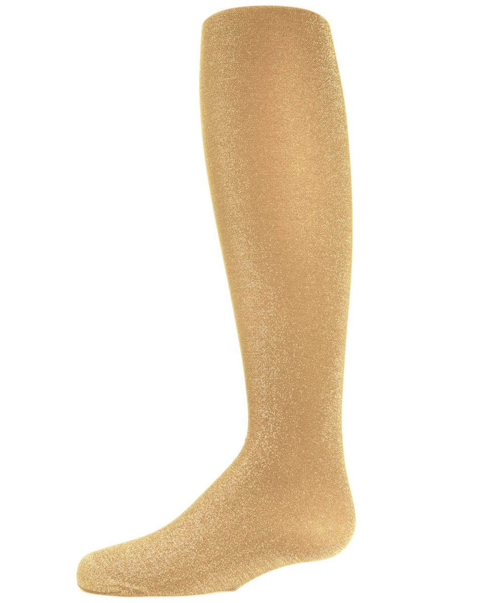 Shining Star Shimmer Girls Tights, Gold - Size 2-4