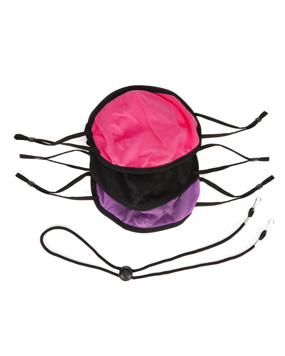 Picture of Memoi UMH06938-99898-CHLDS Unisex Lightweight Seamless Face Covering&#44; Pink&#44; Purple & Black - CHLDS - Pack of 3