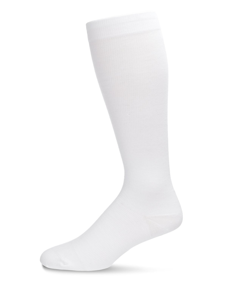 MM-4510-10108-10 13 Solid Cotton Compression Socks, White - Size 10-13 - Pack of 2