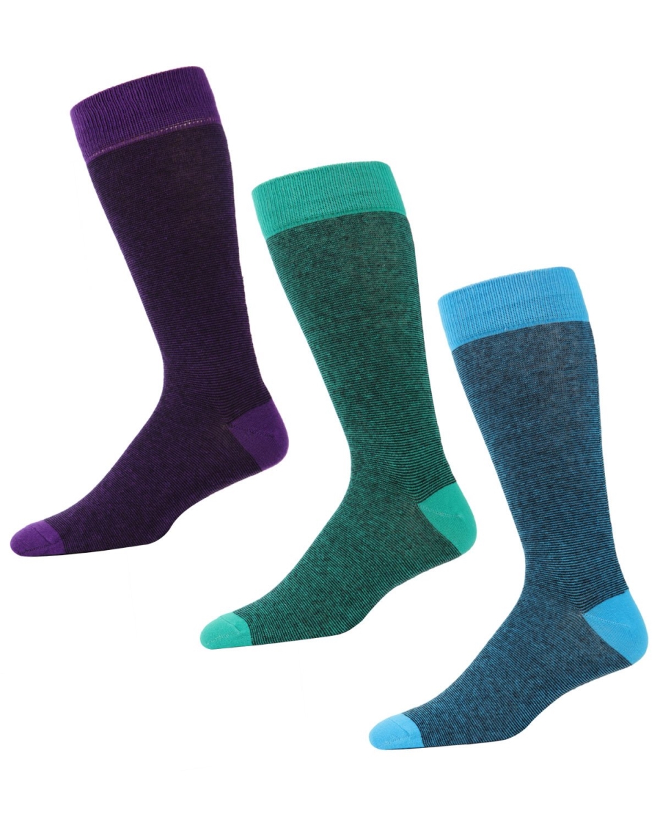 MMB-607-54008-10 13 Mens Textured Tip Crew Socks , Purple - Size 10-13 - Pack of 3 -  Memoi