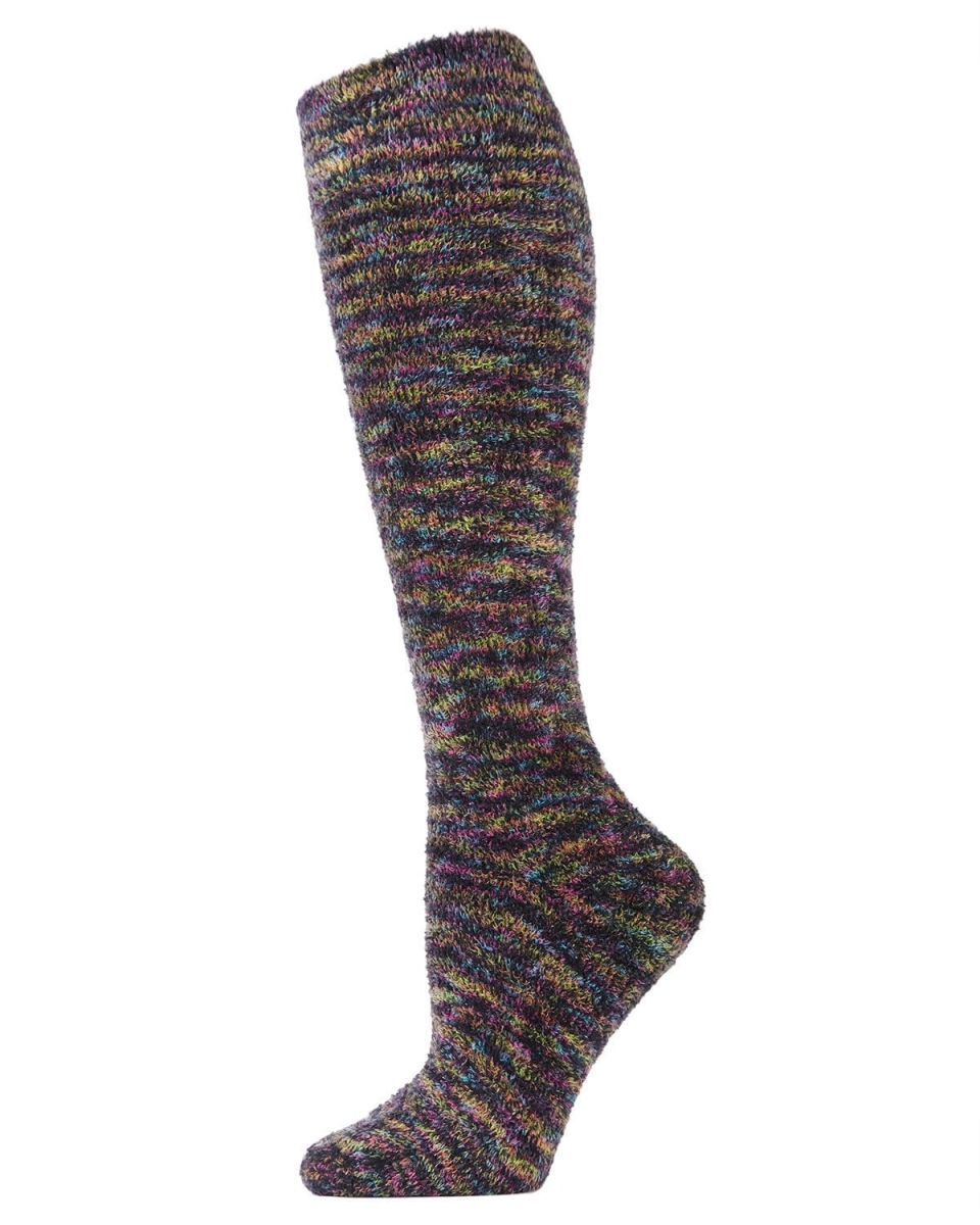 MFP05400-BLMLT-9-11 High Frequency Knee High Socks for Womens, Black & Multi - Size 9-11