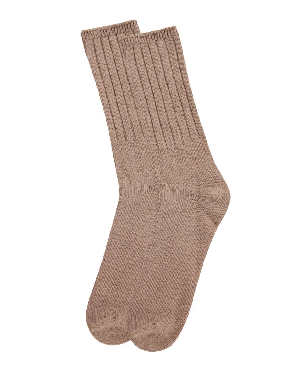 EM-210-6-27023-9-11 Organic Cotton Casual Crew Socks for Womens, Oats - Size 9-11 -  Memoi