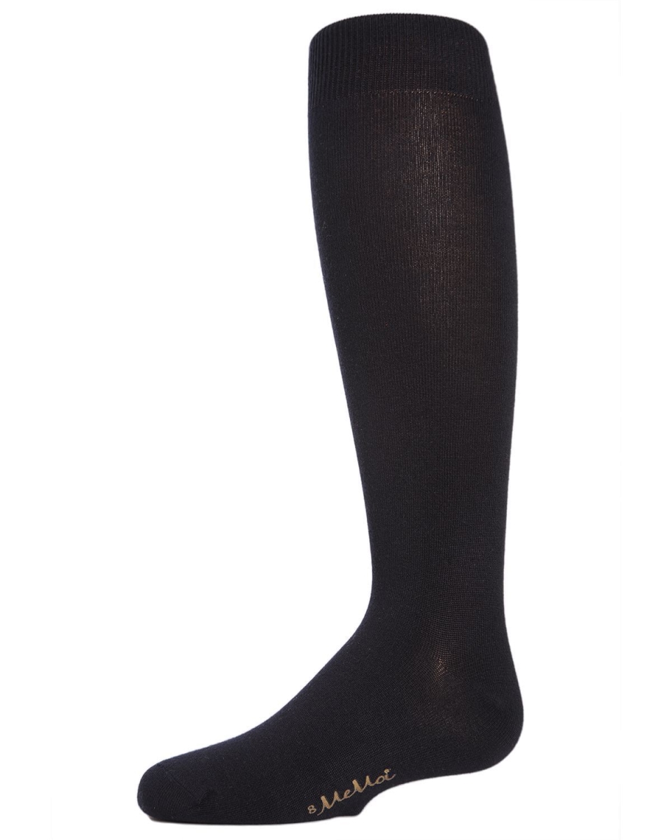 MK-5057-00001-2 Essential Modal Knee High Kids Socks, Black - Size 2