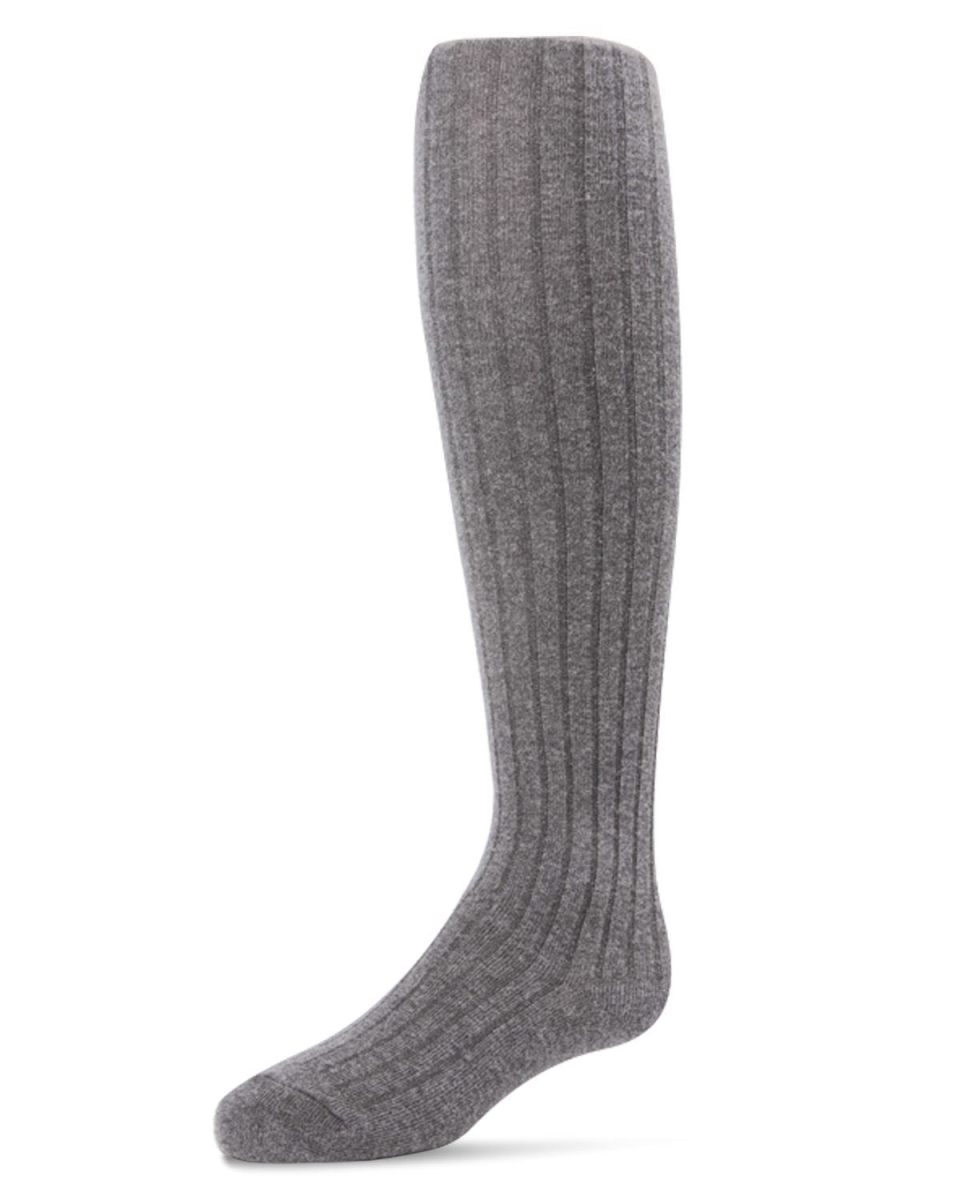 SP-3405B-05005-6-12 Infant Ribbed Cotton Tights, Light Gray Heather - Size 6-12