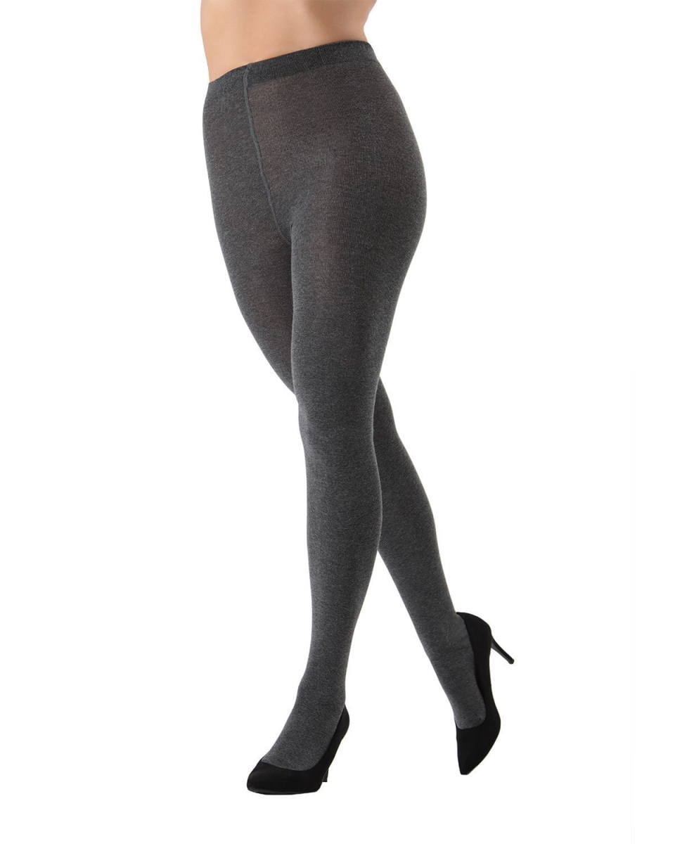 Brooklyn Flat Knit Sweater Tights for Womens - Dark Gray Heather - Extra Small-Small