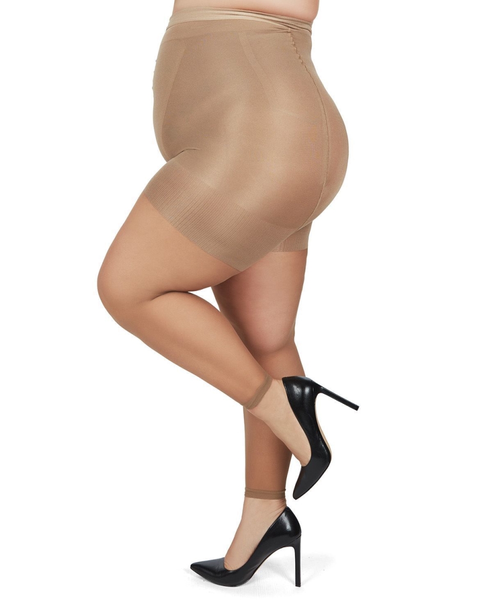 Bodysmoothers High Waisted Super Shaper Footless Sheers Shapewear for Womens - Honey - Size Q1