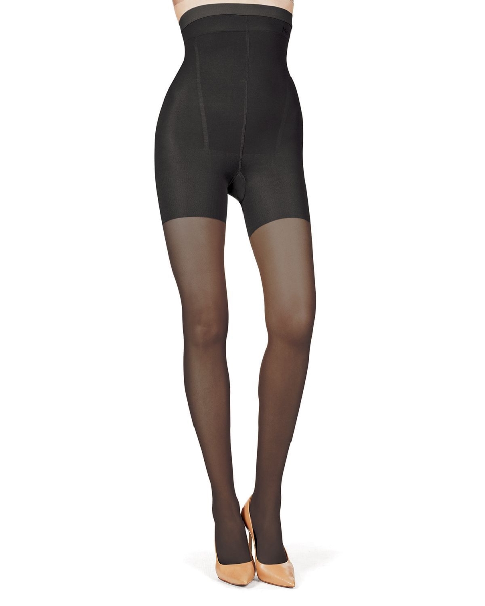 Bodysmoothers High Waisted Super Shaper Sheer Tights for Womens, Black - Medium