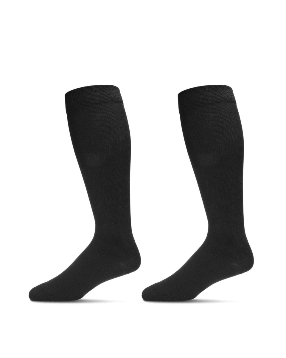Cushioned Sole Cotton Compression Socks Black - Size 10-13 - Pack of 4