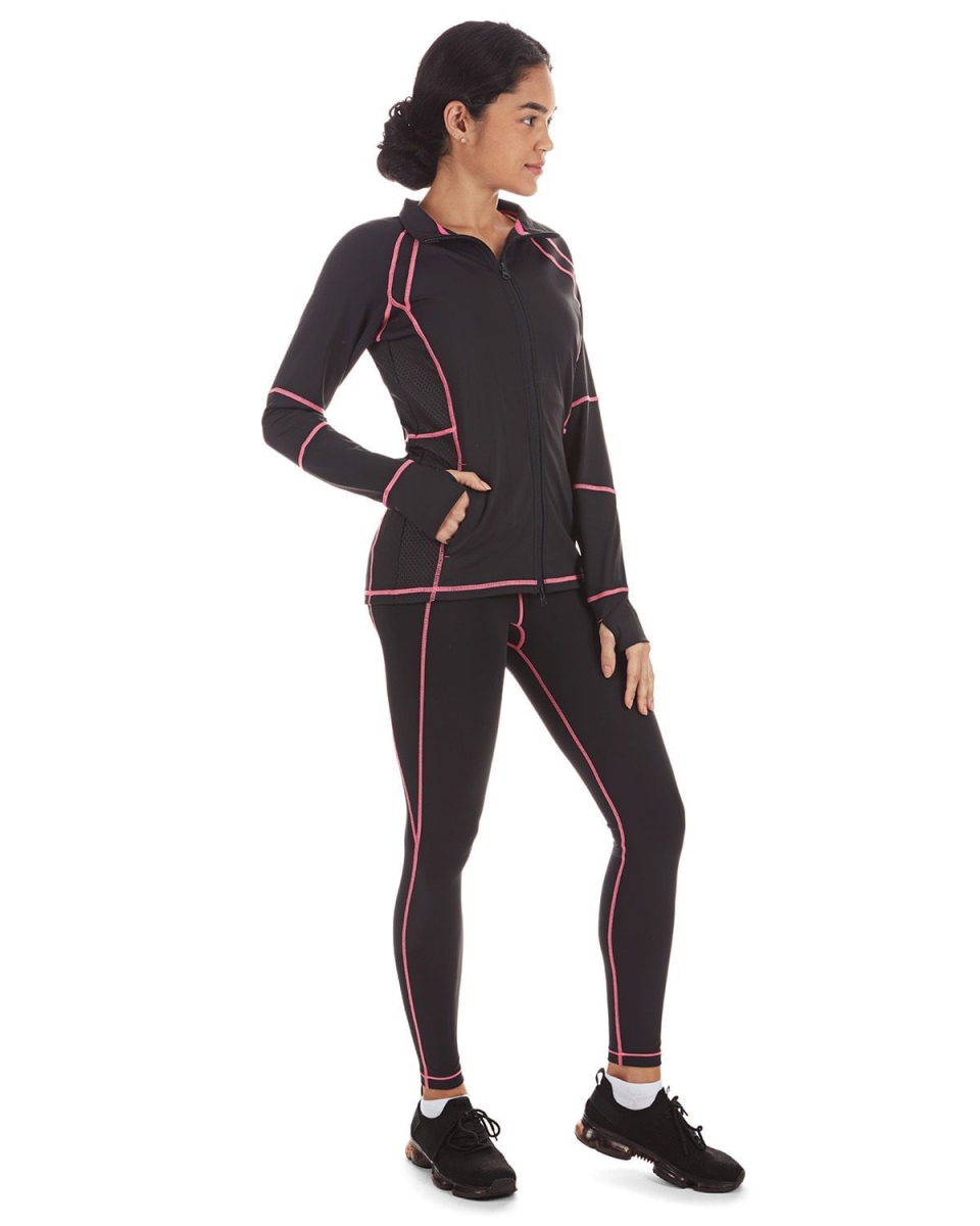 MJK07290-00001-XS Solid Jacket with Neon Stitching, Black - Extra Small