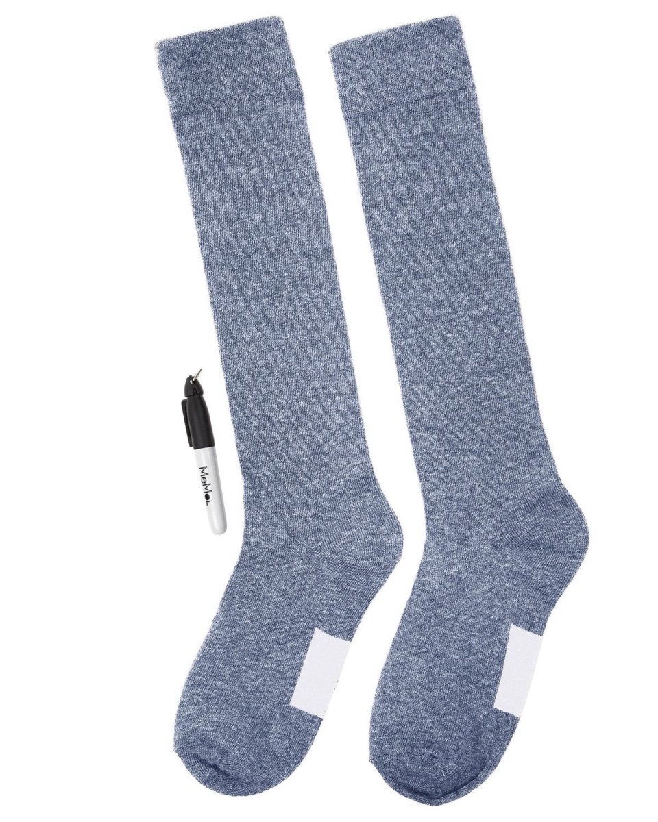 PROMO710-45013-9-11 Write on Camp Kids Knee High Socks, Light Denim - Size 9-11 - Pack of 3