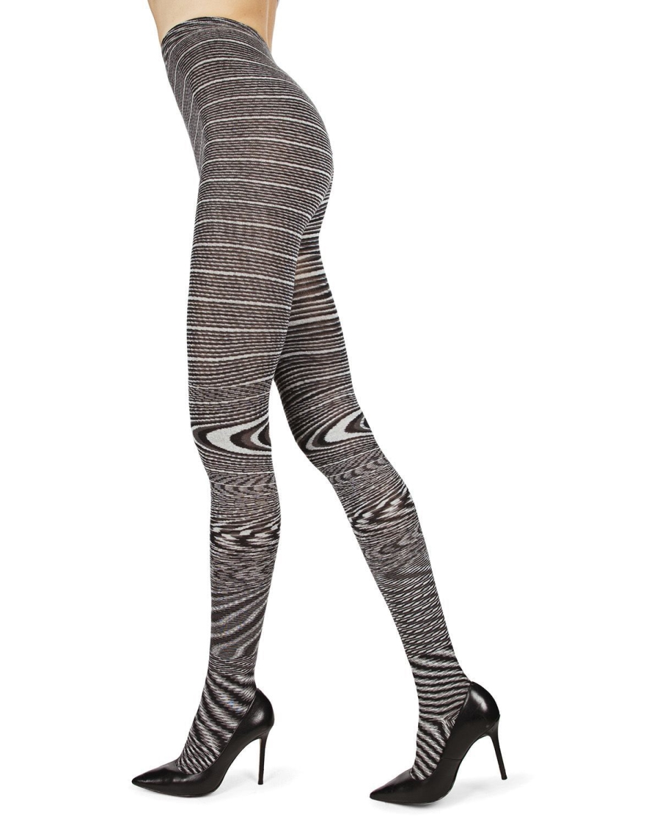 MO-383-00001-M-L Wild Side Cotton Sweater Tights for Womens, Black - Medium-Large