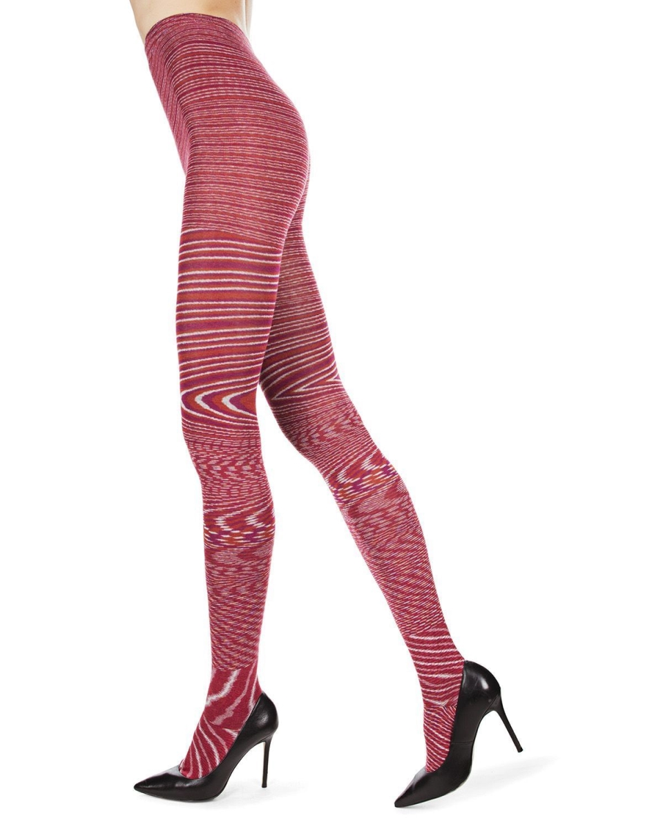 MO-383-60111-S-M Wild Side Cotton Sweater Tights for Womens, Red Plum - Small-Medium