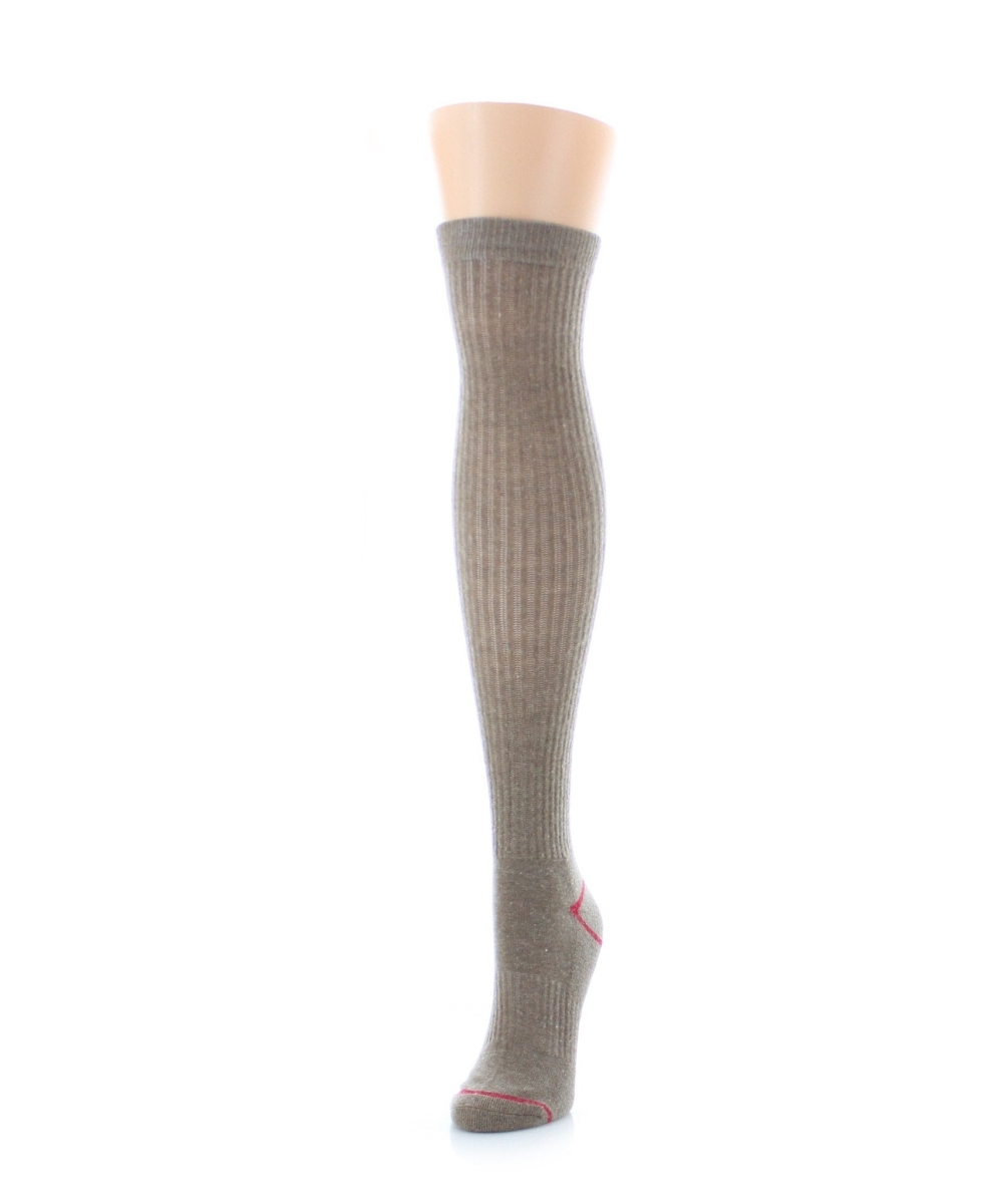 Vertical Basics Wool Half Cushioned Knee High Sock for Womens, Fossil - One Size