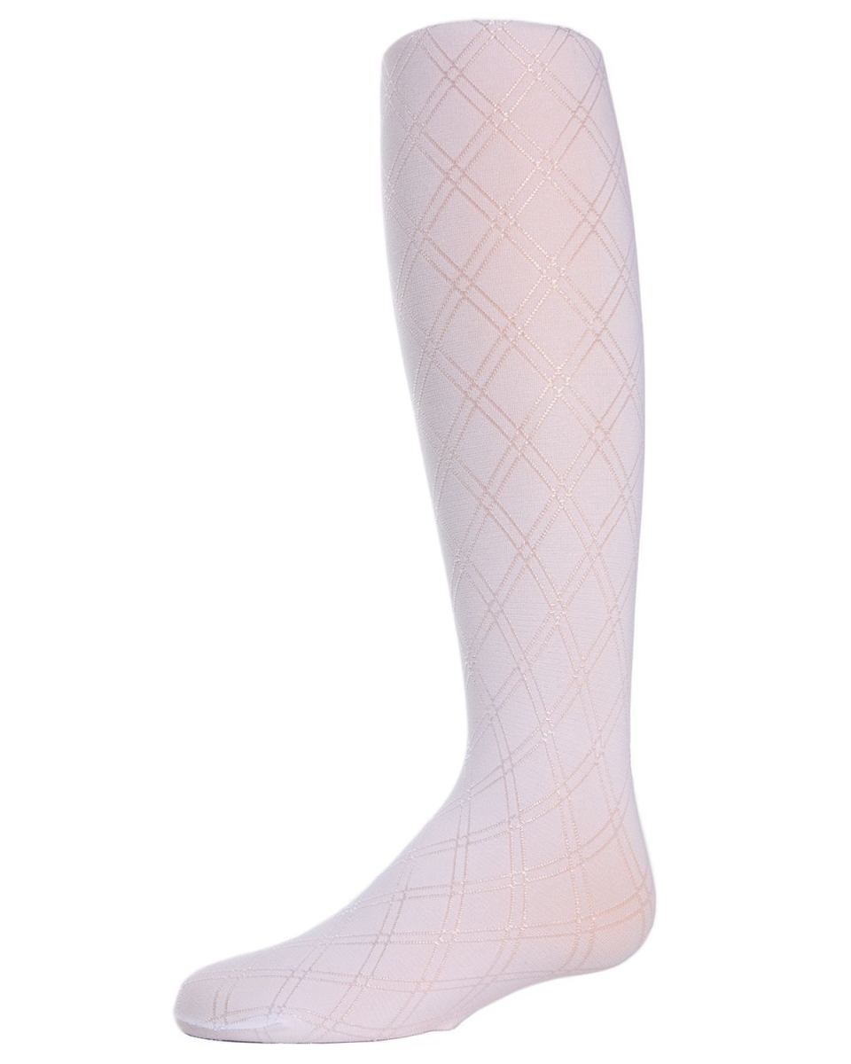 Shine Diamond Bright Girls Tights - White - Size 2-4