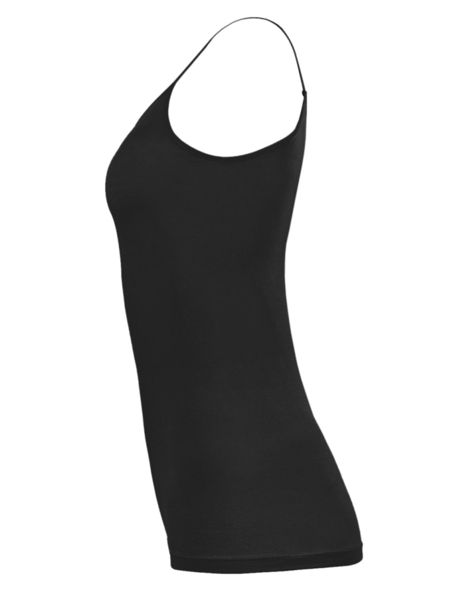 TM-411-00001-M Modal Reversible Camisole for Womens, Black - Medium