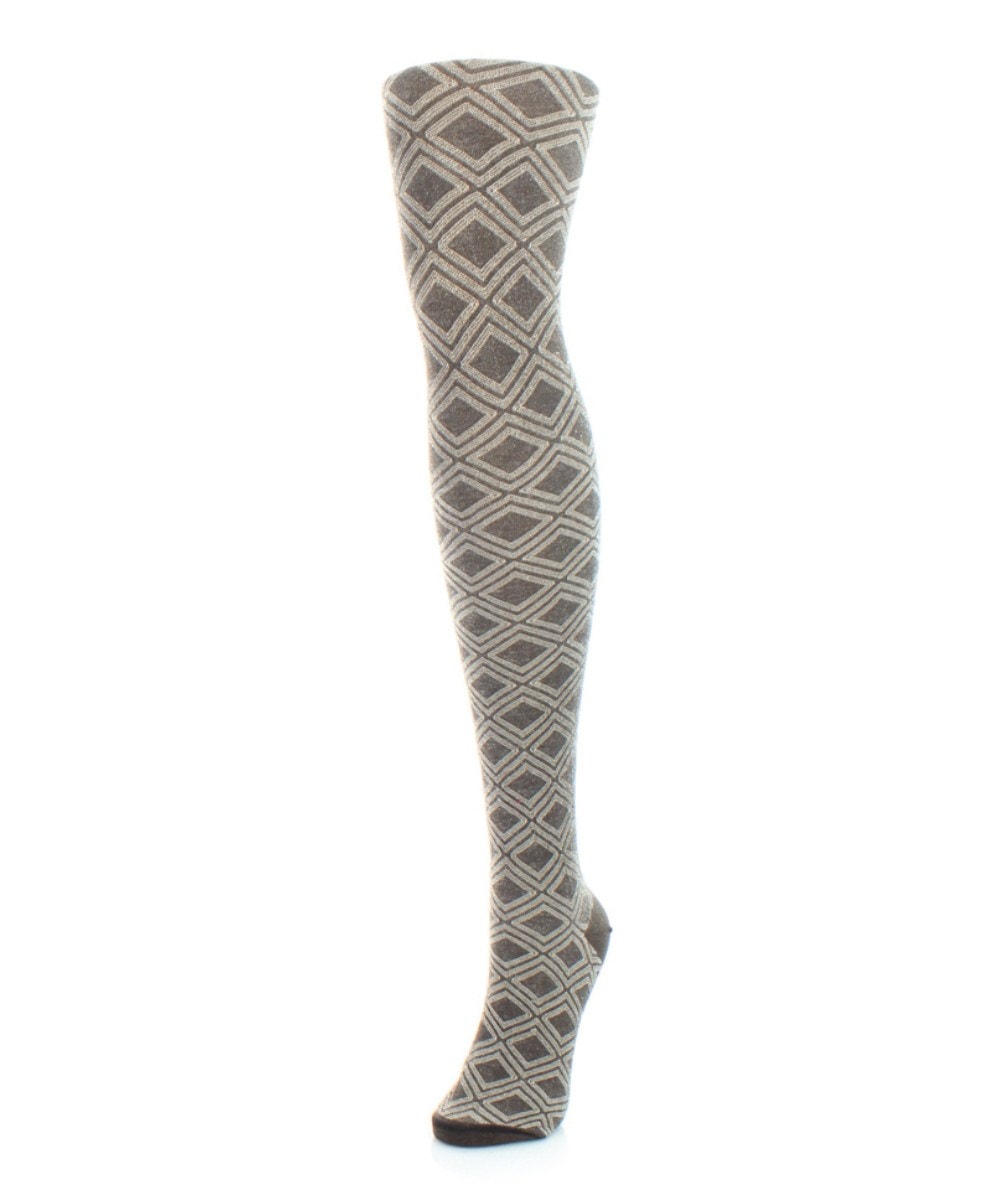 Diamond Daze Sweater Tights for Womens - Brown Heather - Small-Medium