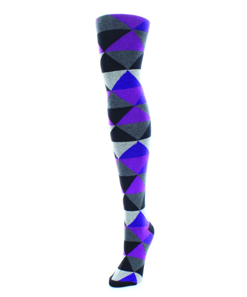 MF4-114-02306-M-L Triangular Sweater Tights for Womens, Dark Gray Heather - Medium-Large