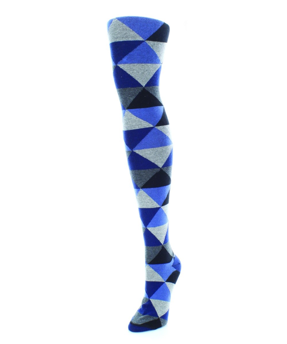 MF4-114-40120-S-M Triangular Sweater Tights for Womens, Navy - Small-Medium