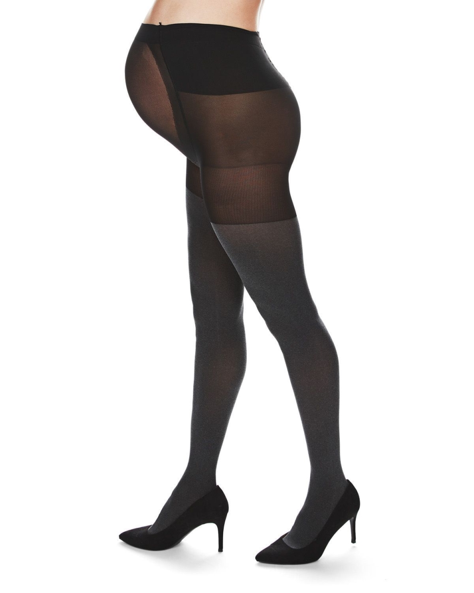 Women's Maternity Opaque Heather Microfiber Tights - Gray / Medium/Large