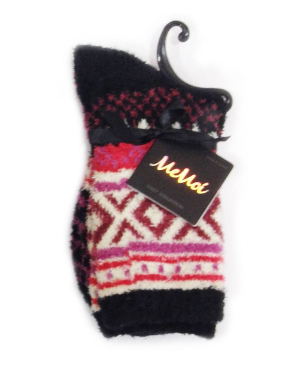 MF5-925-00001-OS Diamond Flash Fuzzy Lined Socks for Womens, Black - One Size