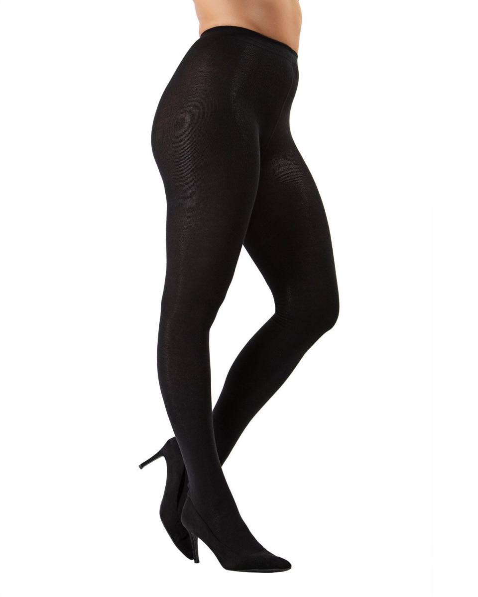 Brooklyn Flat Knit Sweater Tights for Womens - Black - Large-Extra Large