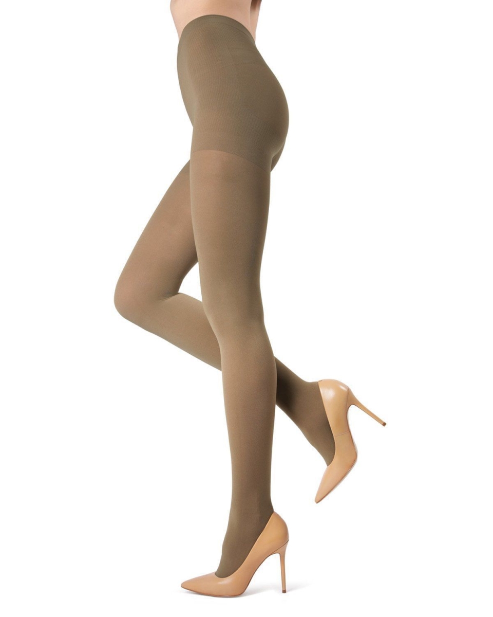 AT-636-24020-S-M Melas Microfiber Opaque Control Top Tights for Womens, Cork - Small-Medium