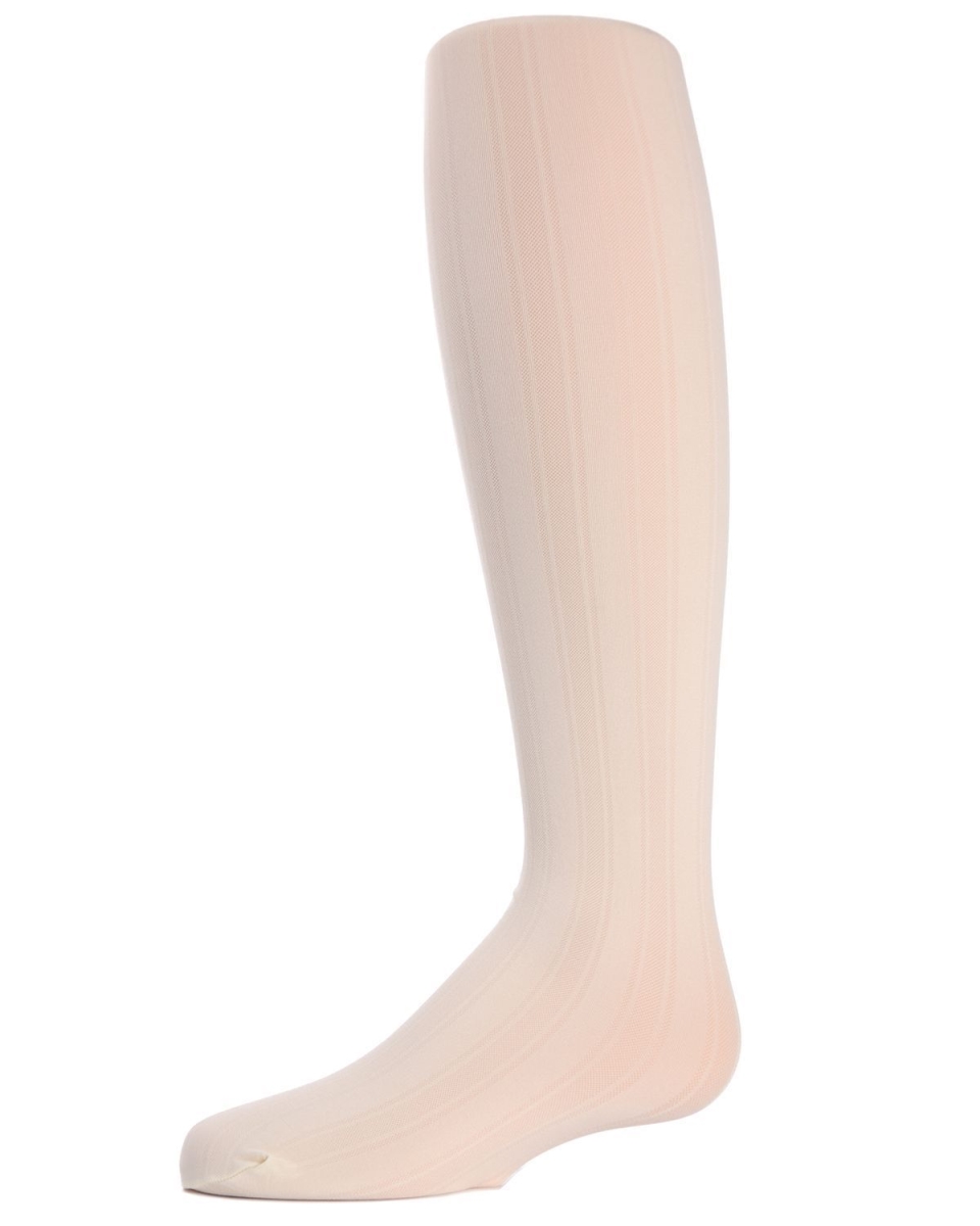 MK-226-75002-2-4 Girls Essentials Vertical Stripe Tights, Ivory - Size 2-4