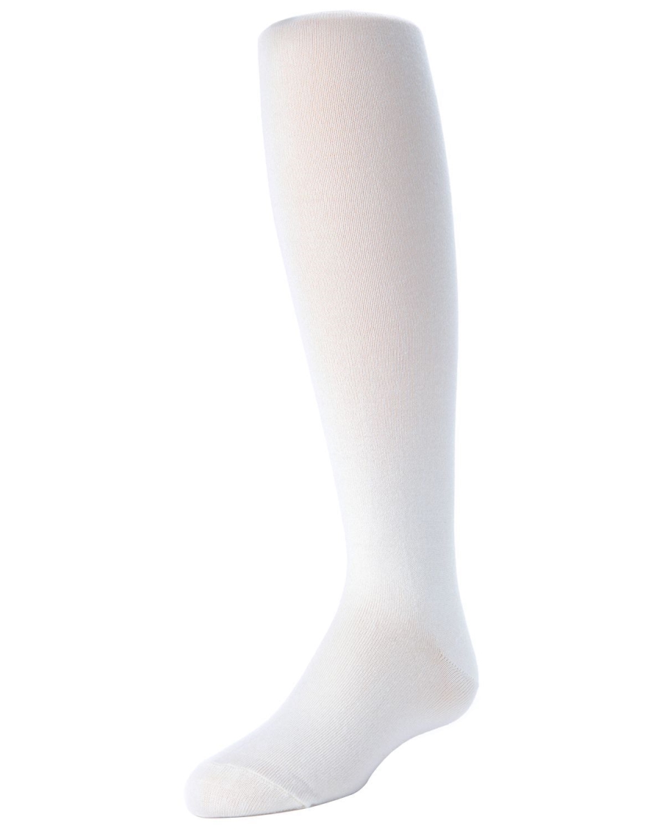 MK-311-10103-2 Girls Cotton Sweater Tights, White - Size 2