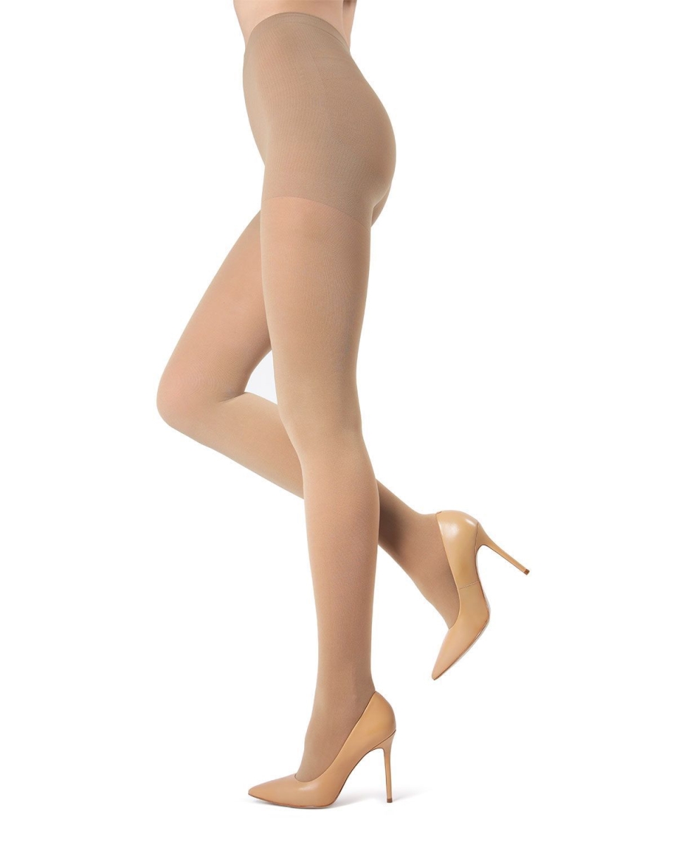 AT-636-27008-M-L Melas Microfiber Opaque Control Top Tights for Womens, Naturel - Medium-Large