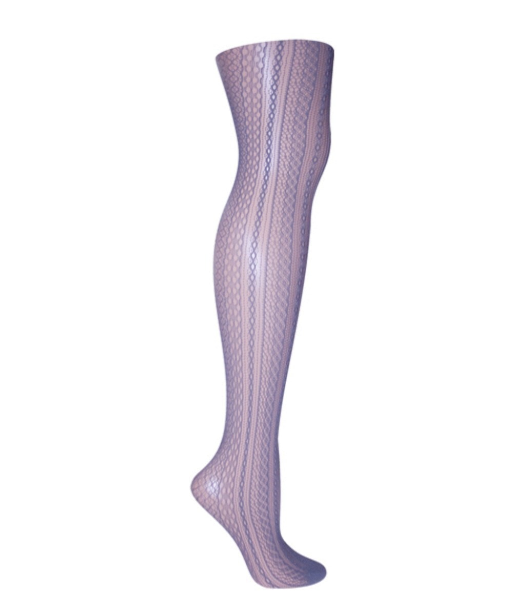 Picture of Memoi MS1-107-96043-S-M Optic Spiral Net Tights for Womens, Summer Clouds - Small-Medium