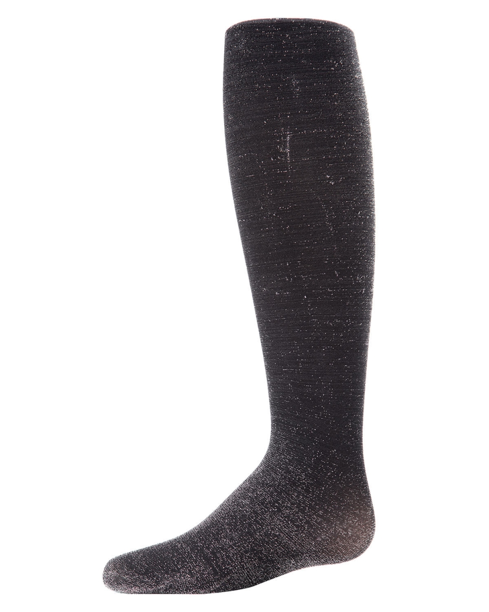 Liquid Metal Girls Shimmer Tights Black & Silver - Size 6-8