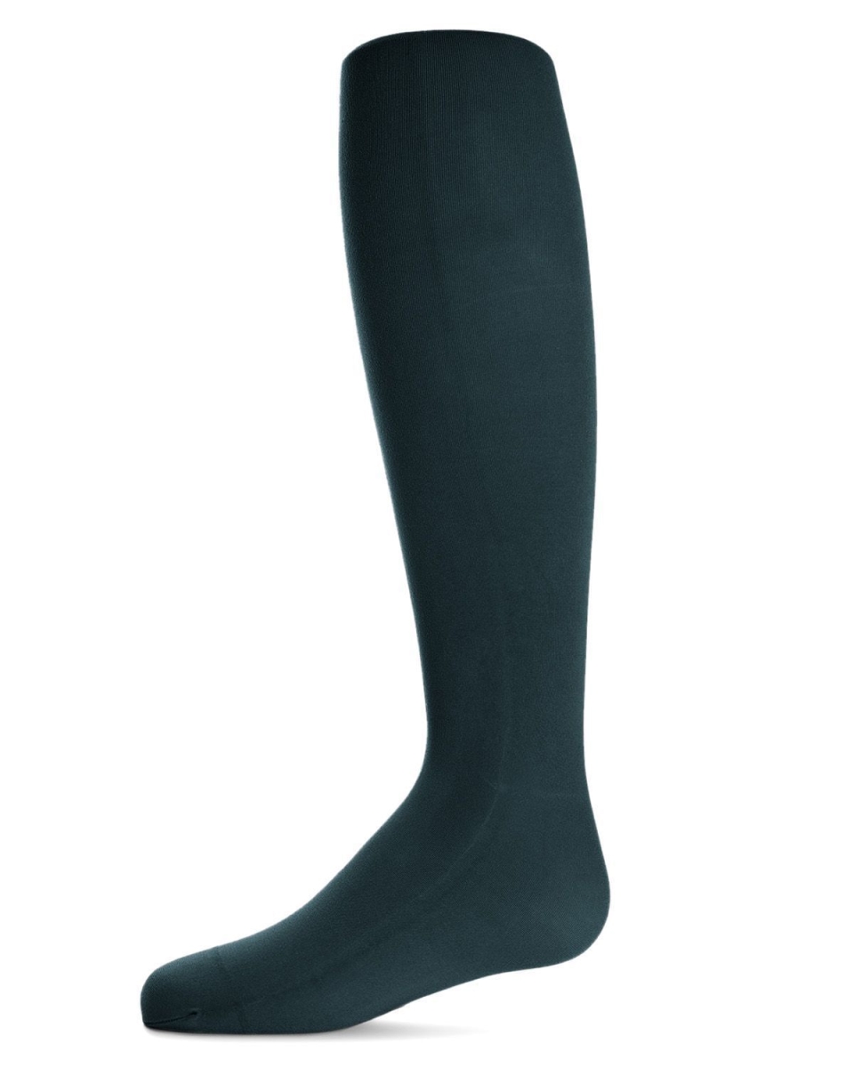 Girls Opaque Microfiber Matte Nylon/Spandex Winter Tights - Hunter Green / 4-6