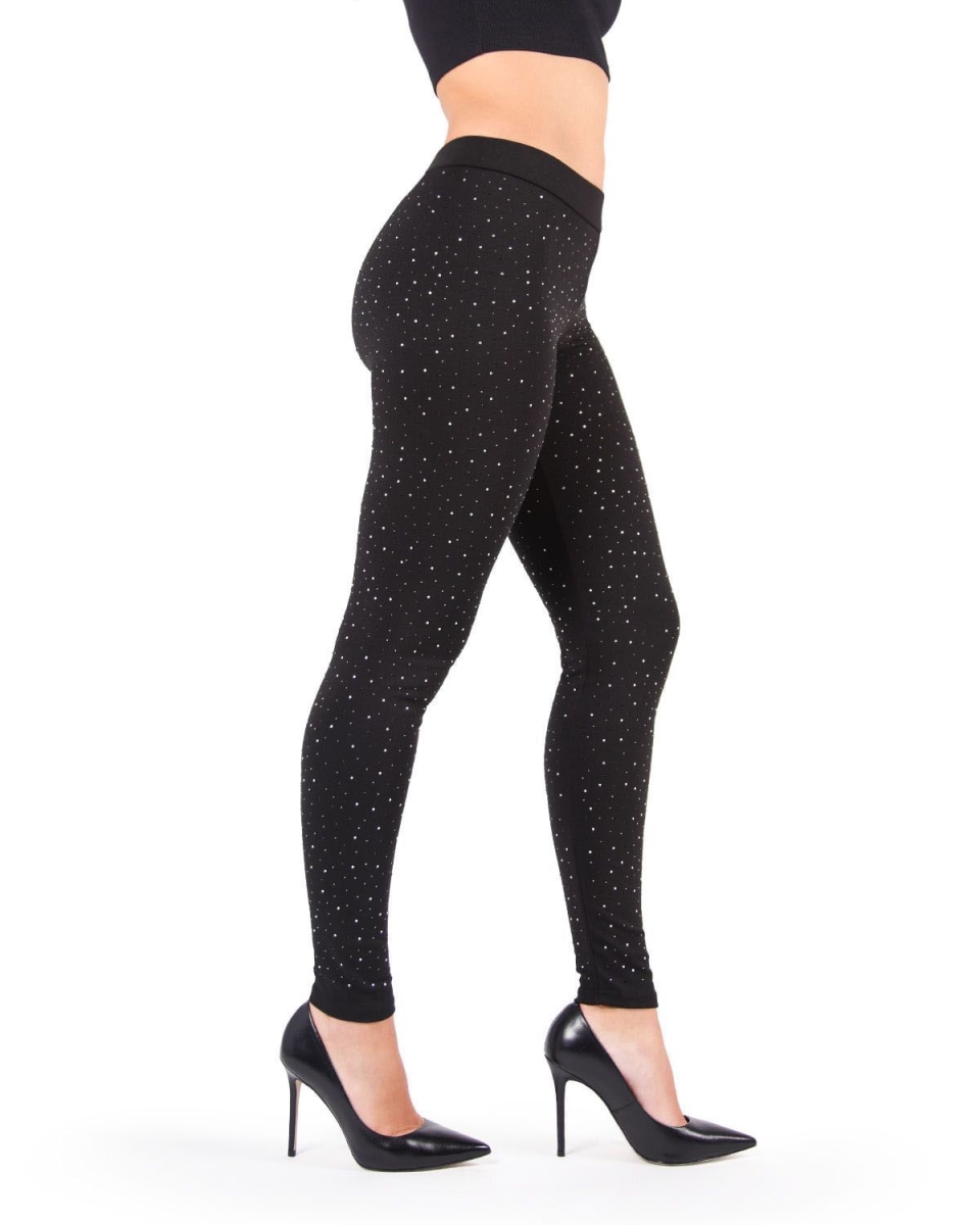 MF4-083-00001-S-M Endless Sky Studded Leggings for Womens, Black - Small-Medium