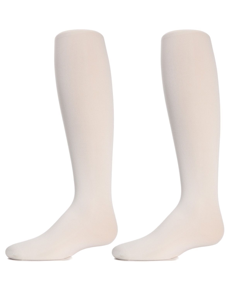Girls Essentials Nylon Tights - Ivory - Size 4-6 - Pack of 2