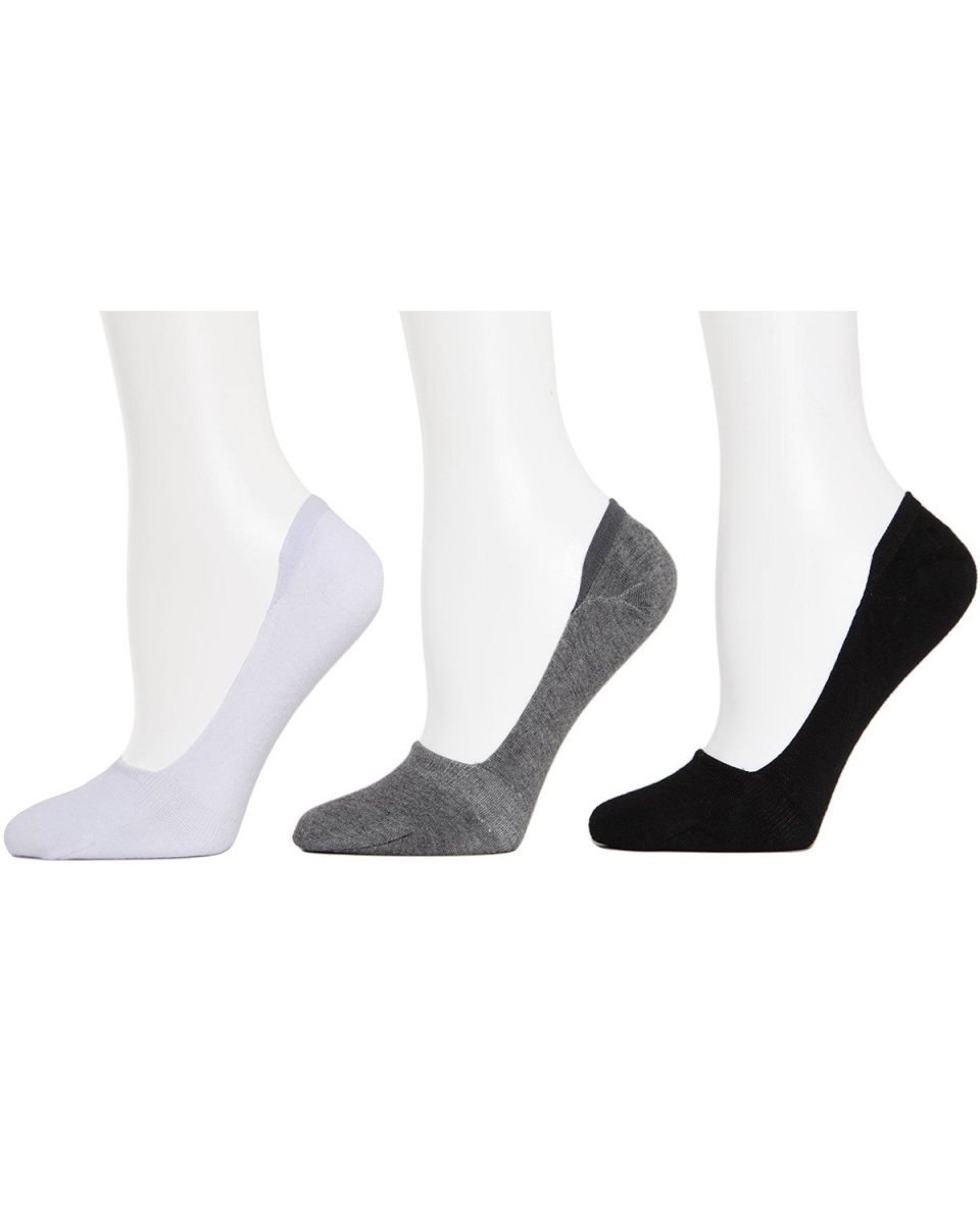 Womens Mid-Cut Liner Socks , Gray, White & Black - One size - Pack of 7