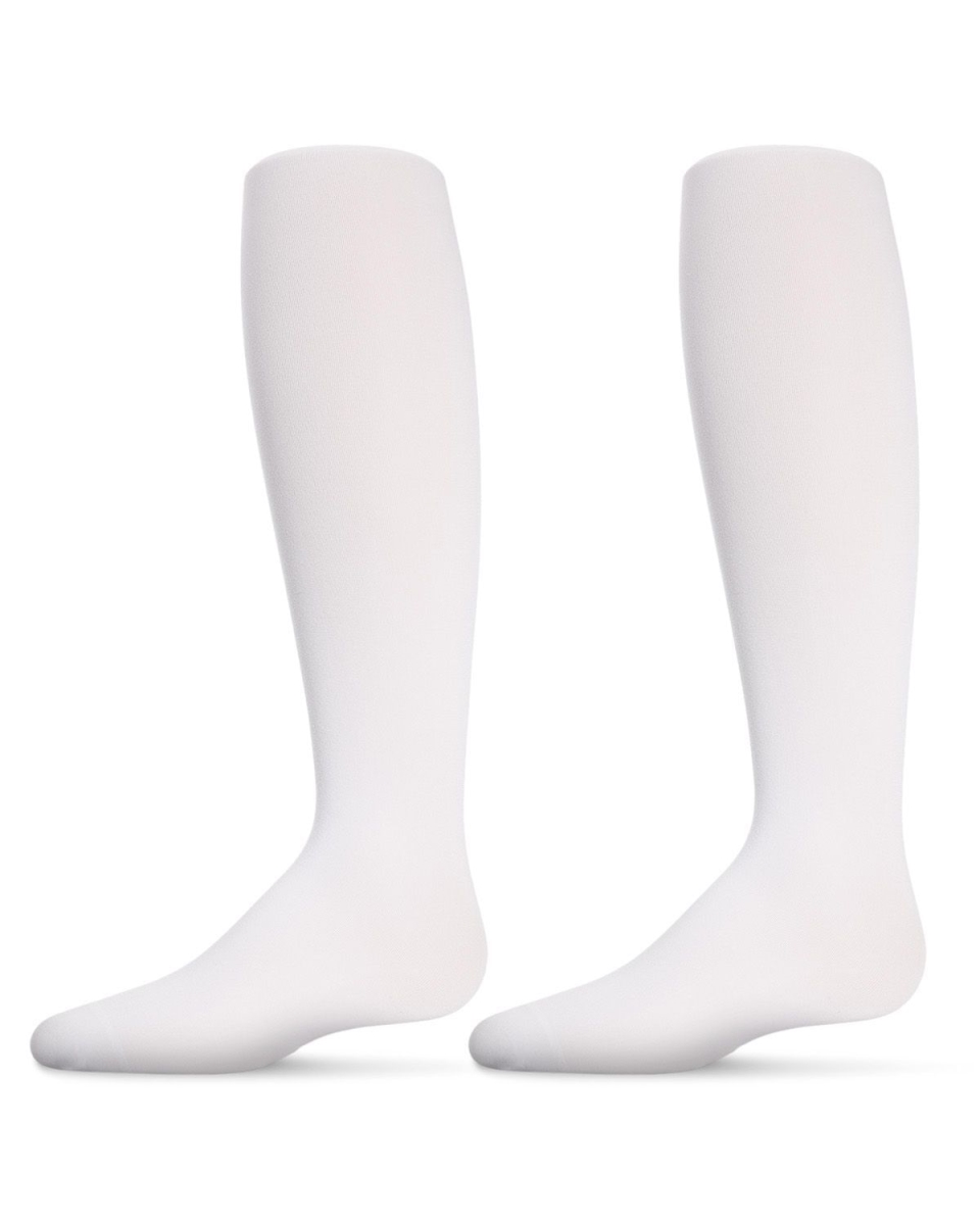Girls Essentials Nylon Tights - White - Size 10-12 - Pack of 2