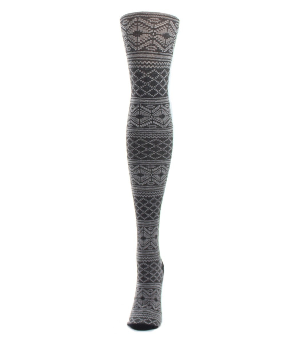 MF5-110-40802-S-M Traditional Lifestyle Sweater Tights for Womens, Denim Heather - Small-Medium