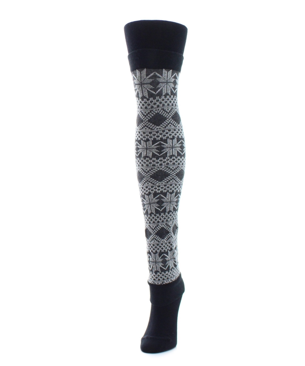 MF5-1115-96010-M-L Flake Zone Sweater Tights & Legwarmer for Womens, Black - Medium-Large