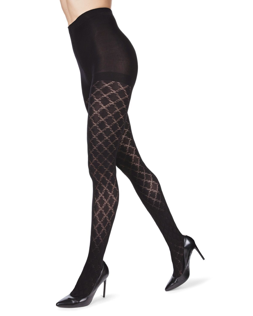 MO-107-00001-M-L Sleek Cloudpoint Tights for Womens, Black - Medium-Large
