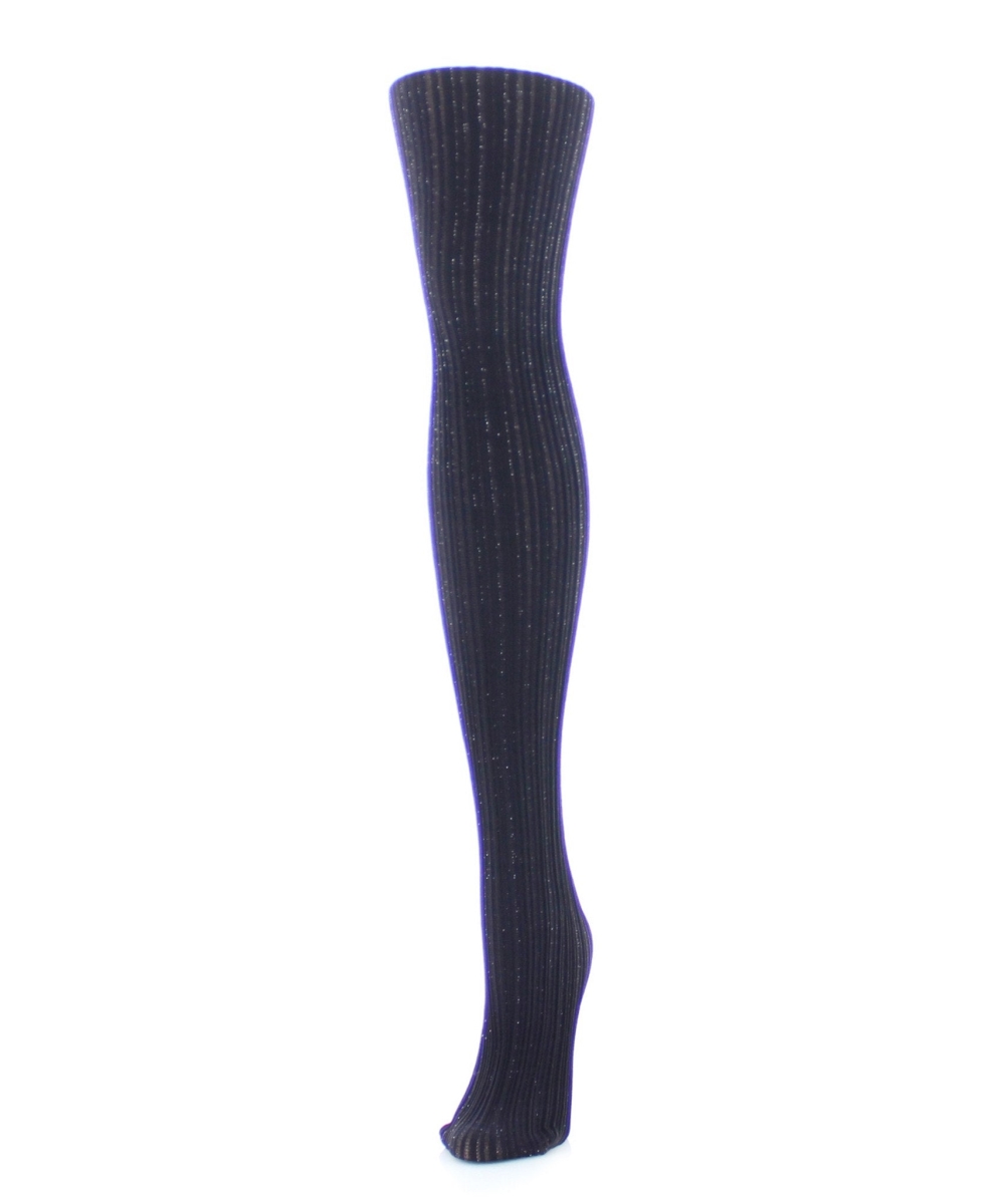 MF5-187-00001-S-M Line Luxe Glam Tights for Womens, Black - Small-Medium