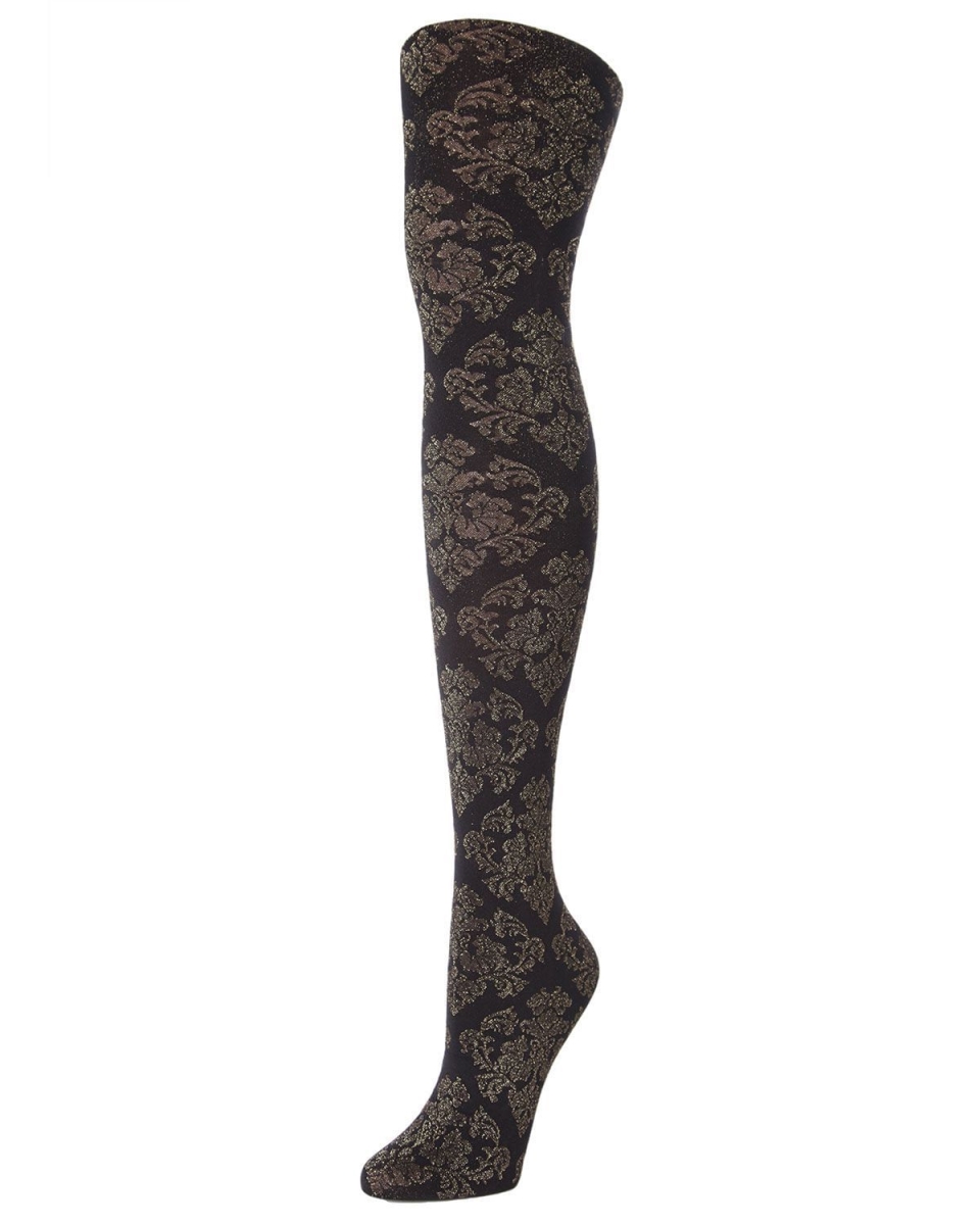 MF5-196-00001-M-L Exquisite Glam Tights for Womens, Black - Medium-Large