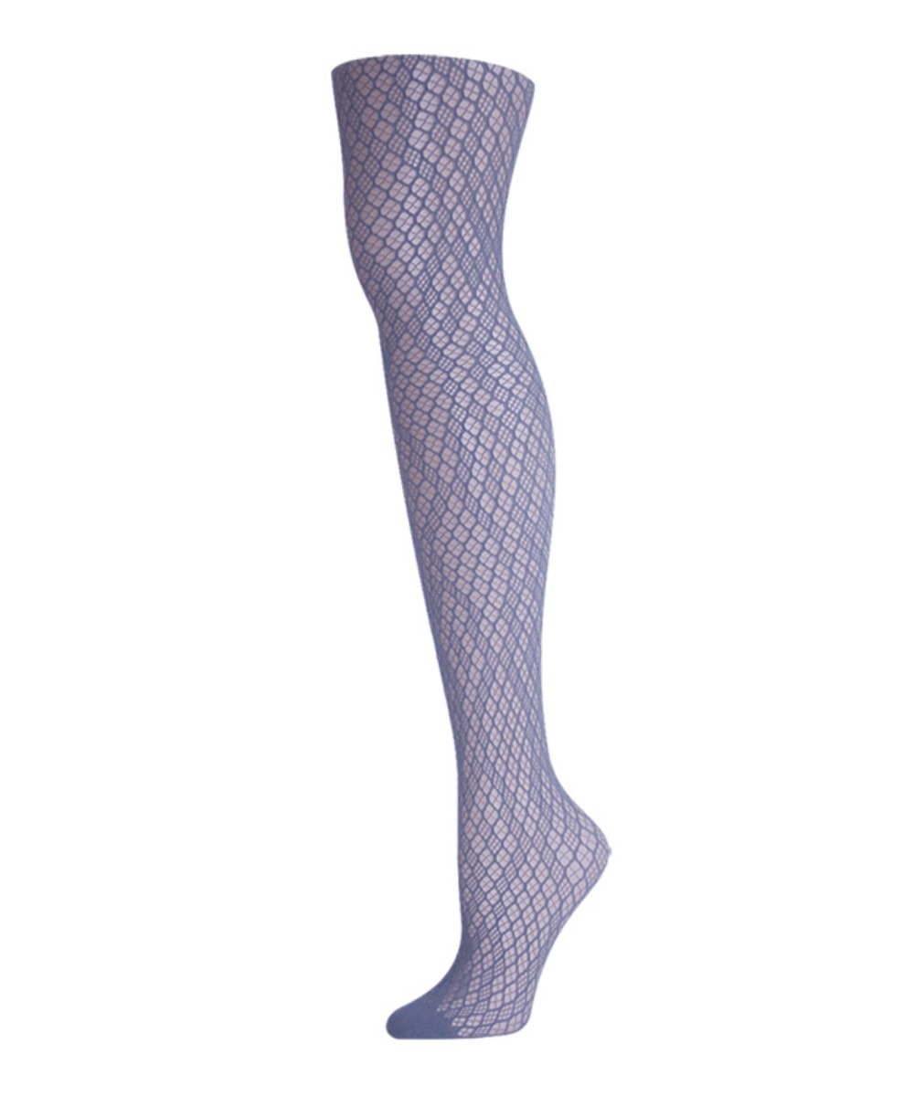 Picture of Memoi MS1-118-96043-S-M Checkered Diamonds Net Tights for Womens, Summer Clouds - Small-Medium