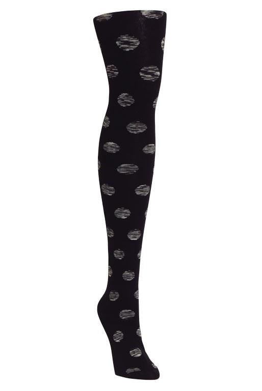 MF3-123-00001-S-M Dotted Blend Sweater Tights for Womens, Black - Small-Medium