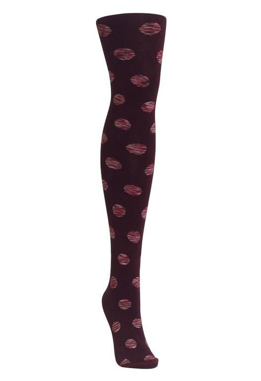 MF3-123-98610-S-M Dotted Blend Sweater Tights for Womens, Fig - Small-Medium