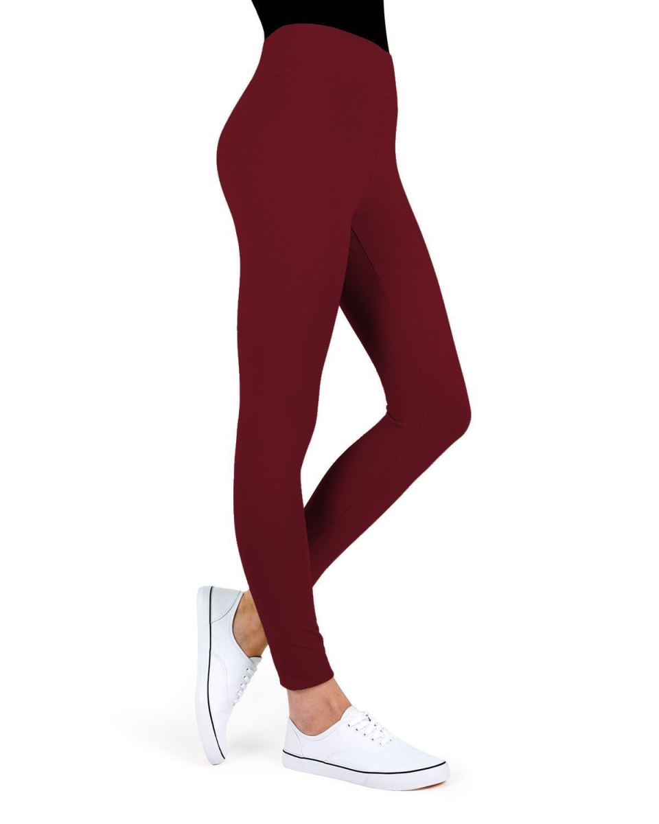 MQ-006-50110-M-L Cotton-Blend Yoga Pants for Womens, Cabernet - Medium-Large
