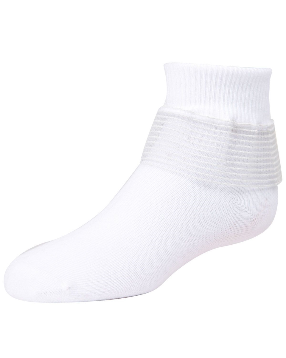 MKF-6012-10103-4 Far Out Girls Lade Ruffle Socks, White - Size 4