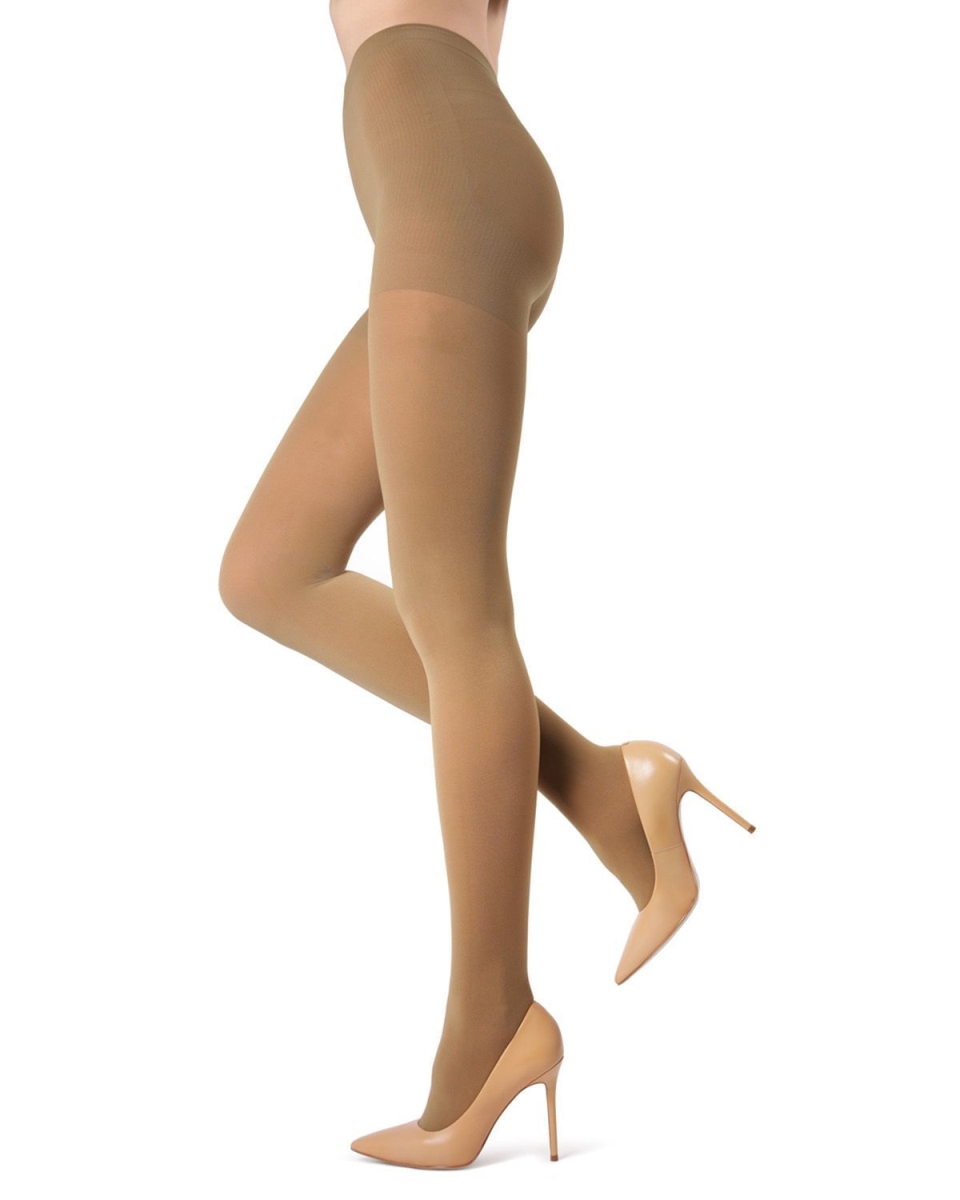 AT-636-27011-MP Melas Microfiber Opaque Control Top Tights for Womens, Sunfair - Medium Plus