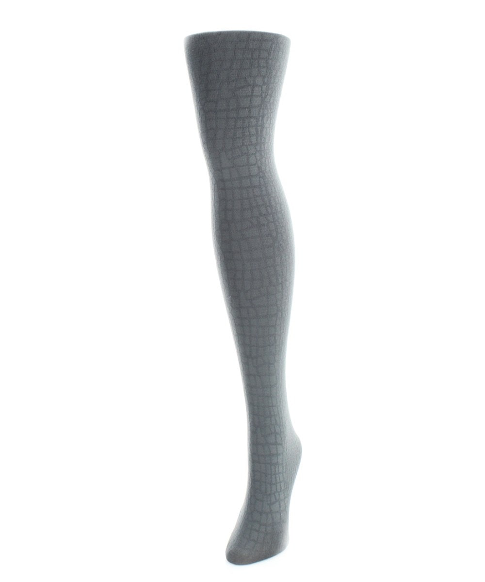 Snakeskin Fleece Tights for Womens - Gunmetal - Medium-Large