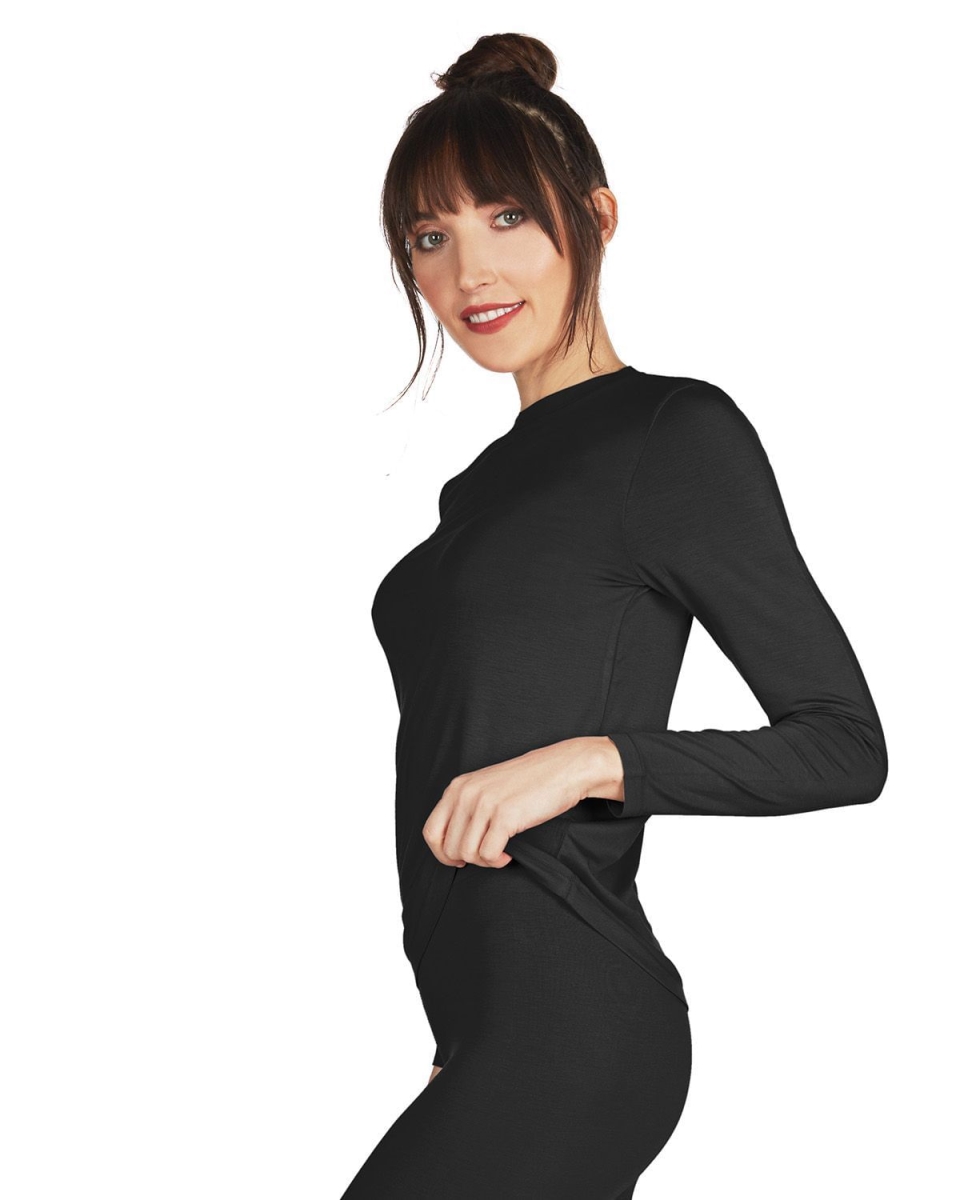CTL06641-00001-XL Miyabi Long Sleeve Top for Womens, Black - Extra Large
